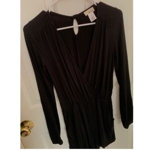 Wet Seal black low v-neck romper